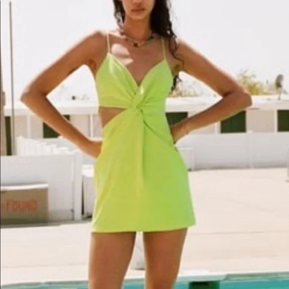 Zara | Dresses | Zara Cut Out Like Green Dress | Poshmark